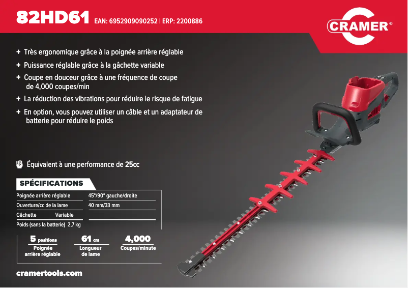 Página 1 del manual Manual de usuario Cramer 82HD61