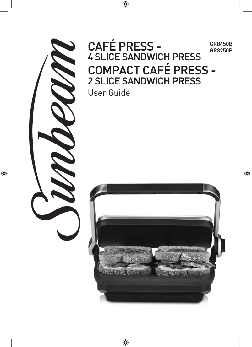 Página 1 del manual Manual de usuario Sunbeam Café Press GR8450B