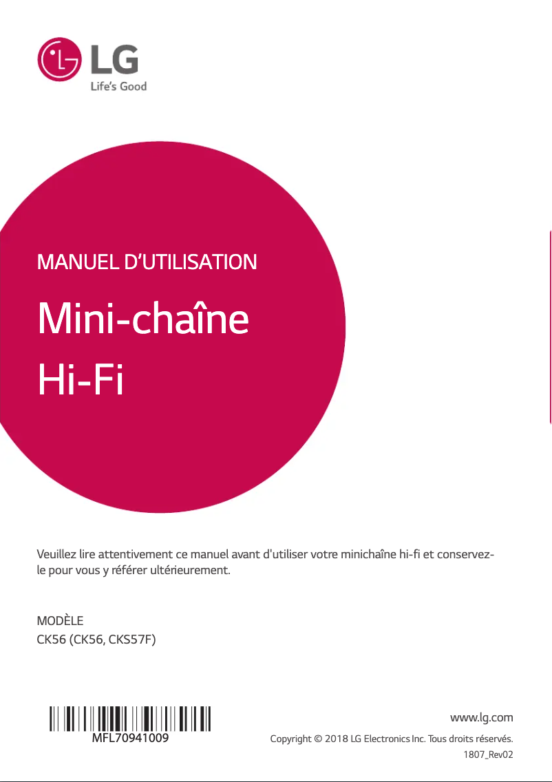 Página nº 1 - Manual de usuario LG CK56