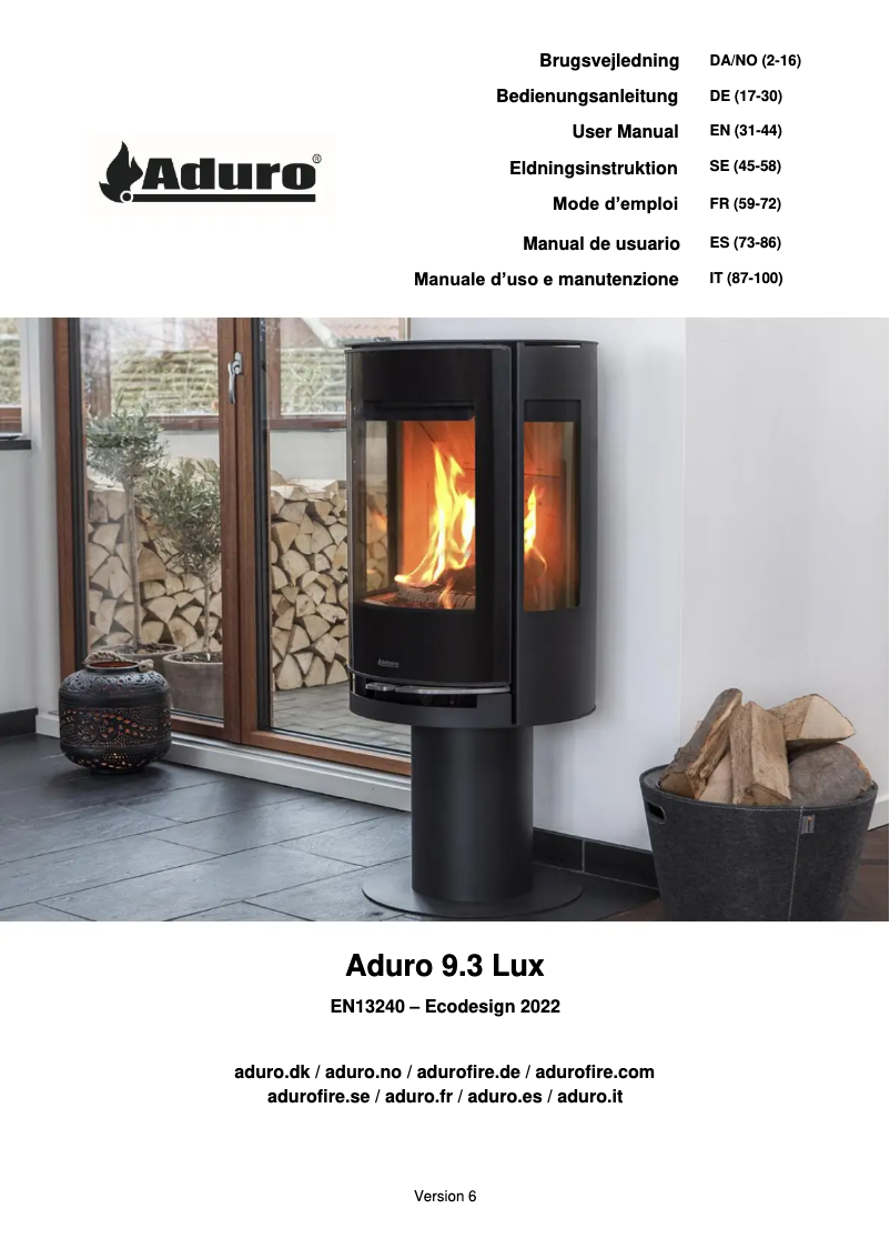 Página 1 del manual Manual de usuario Aduro 9.3 Lux