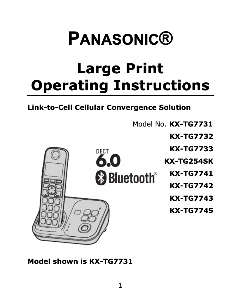 Página 1 del manual Manual de usuario Panasonic KX-TG7745