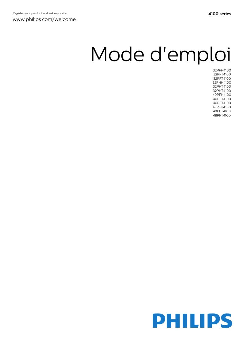 Imagen de la primera página del manual del dispositivo 32PFT4100