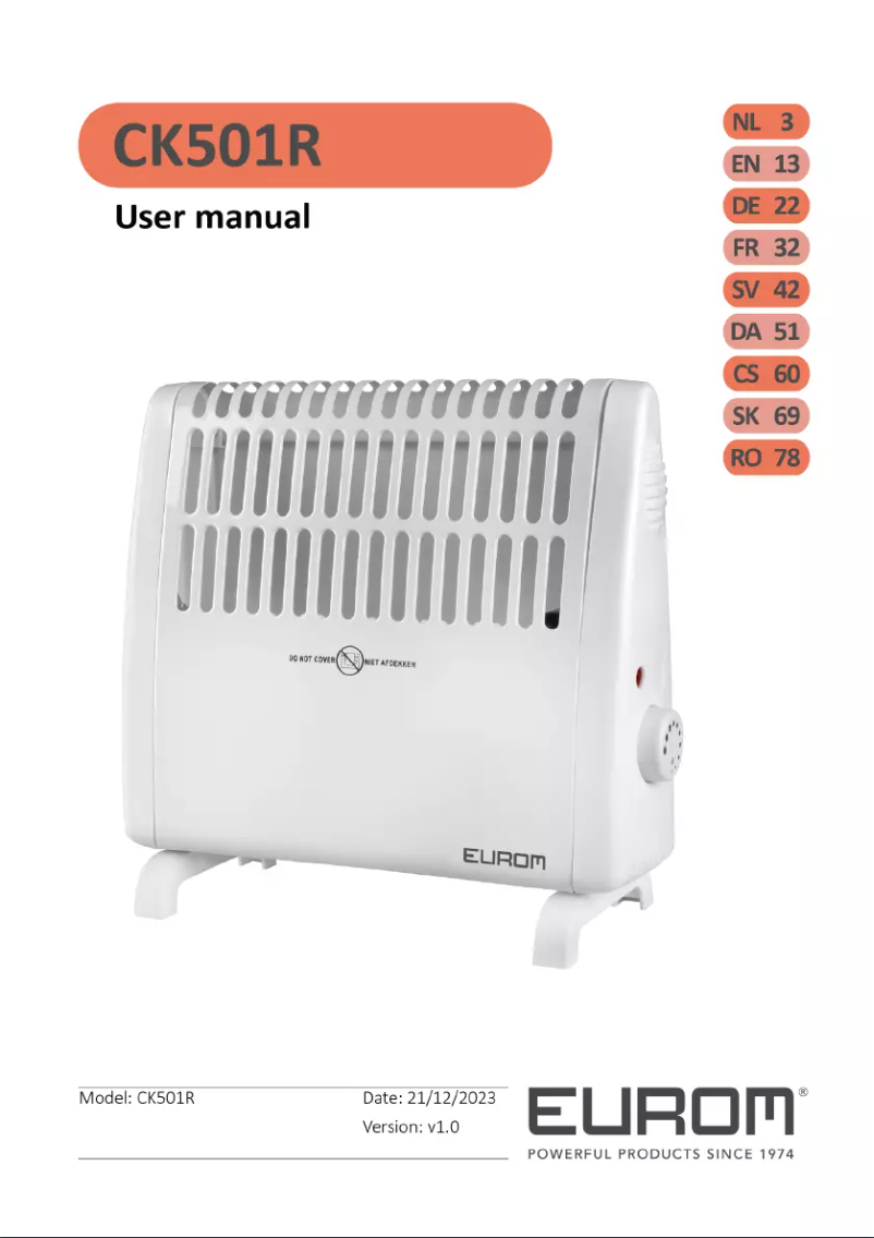 Imagen de la primera página del manual del dispositivo CK501R