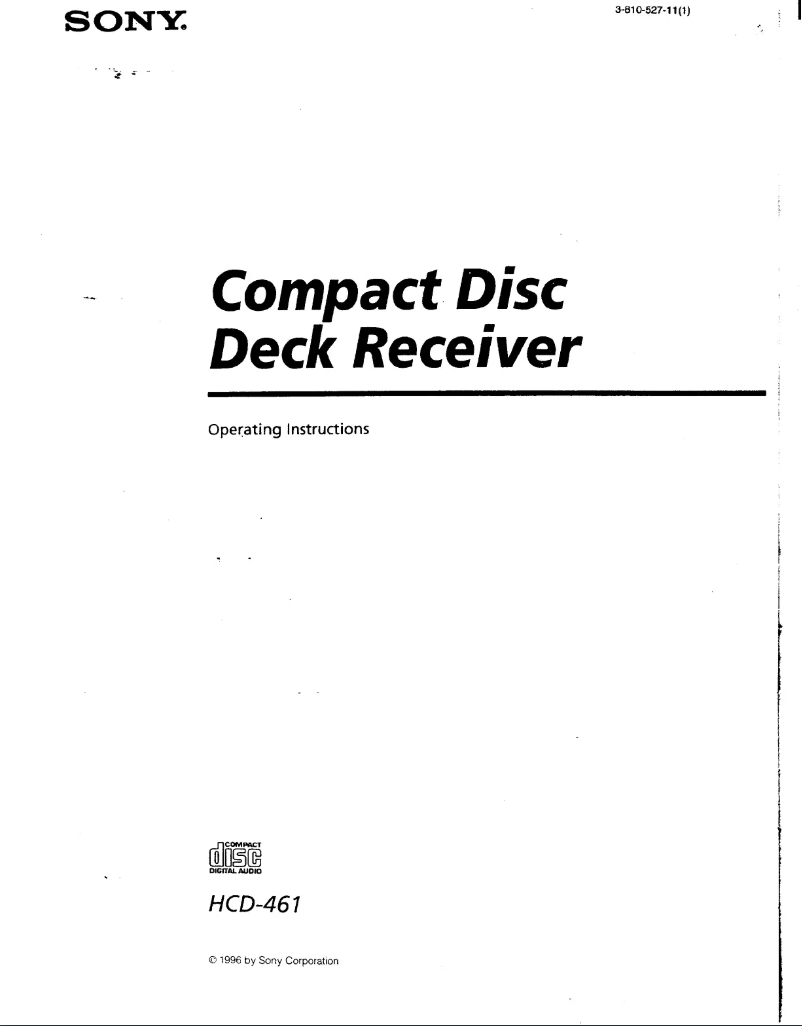 Imagen de la primera página del manual del dispositivo HCD-461