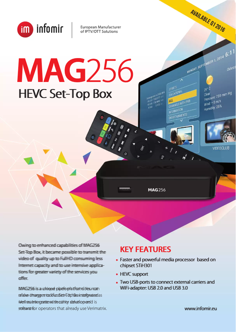 Imagen de la primera página del manual del dispositivo MAG256