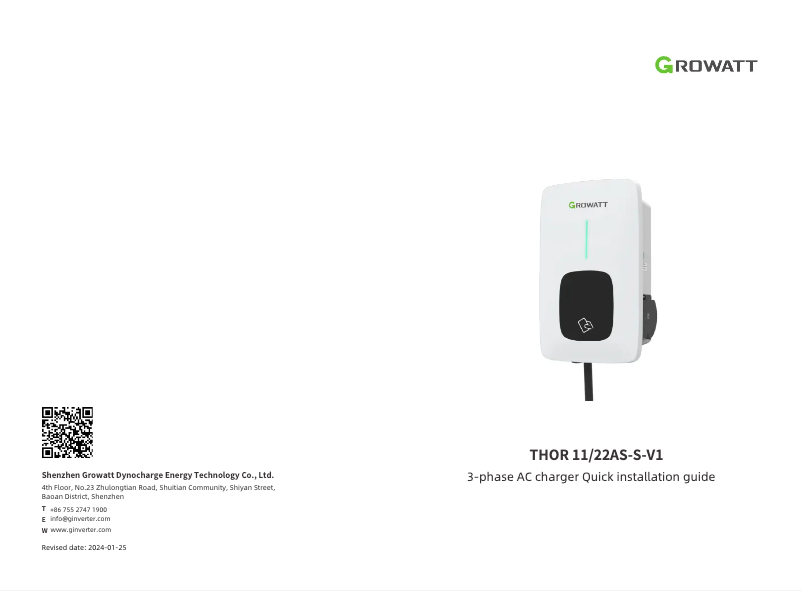 Página 1 del manual Manual de usuario Growatt THOR 11/22AS-S