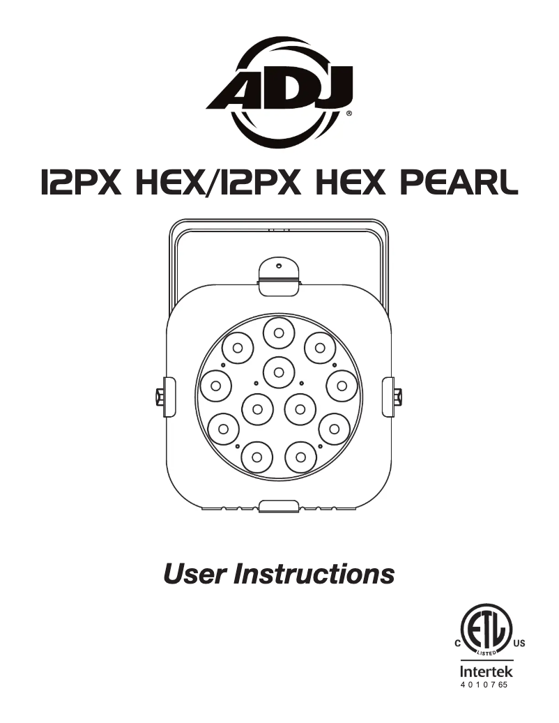 Página 1 del manual Manual de usuario Adj 12PX HEX