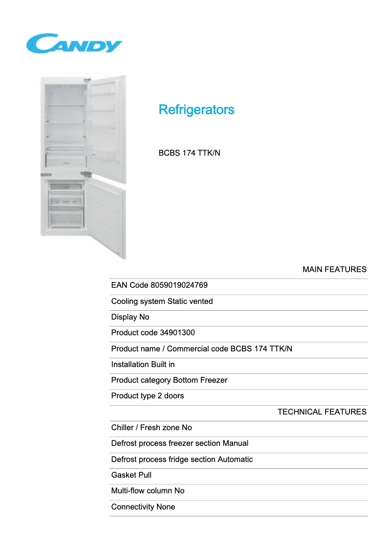 Imagen de la primera página del manual del dispositivo BCBS 174 TTK/N