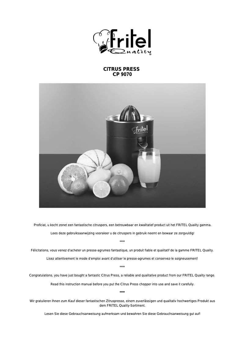 Imagen de la primera página del manual del dispositivo CP9070