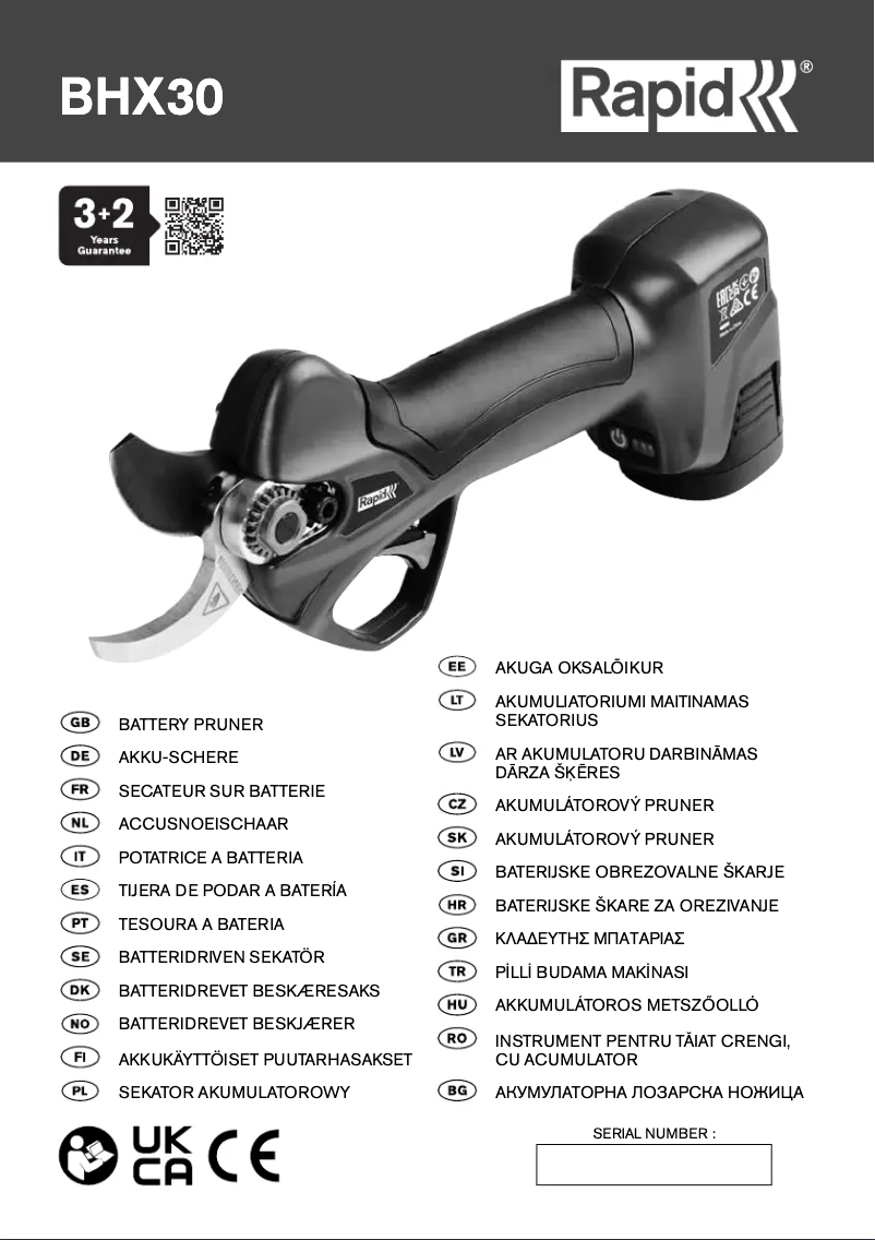 Imagen de la primera página del manual del dispositivo BHX30