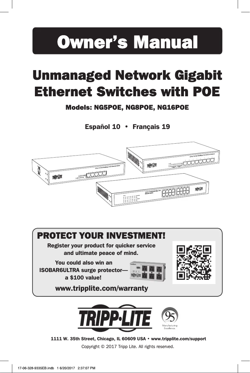 Imagen de la primera página del manual del dispositivo NG16POE