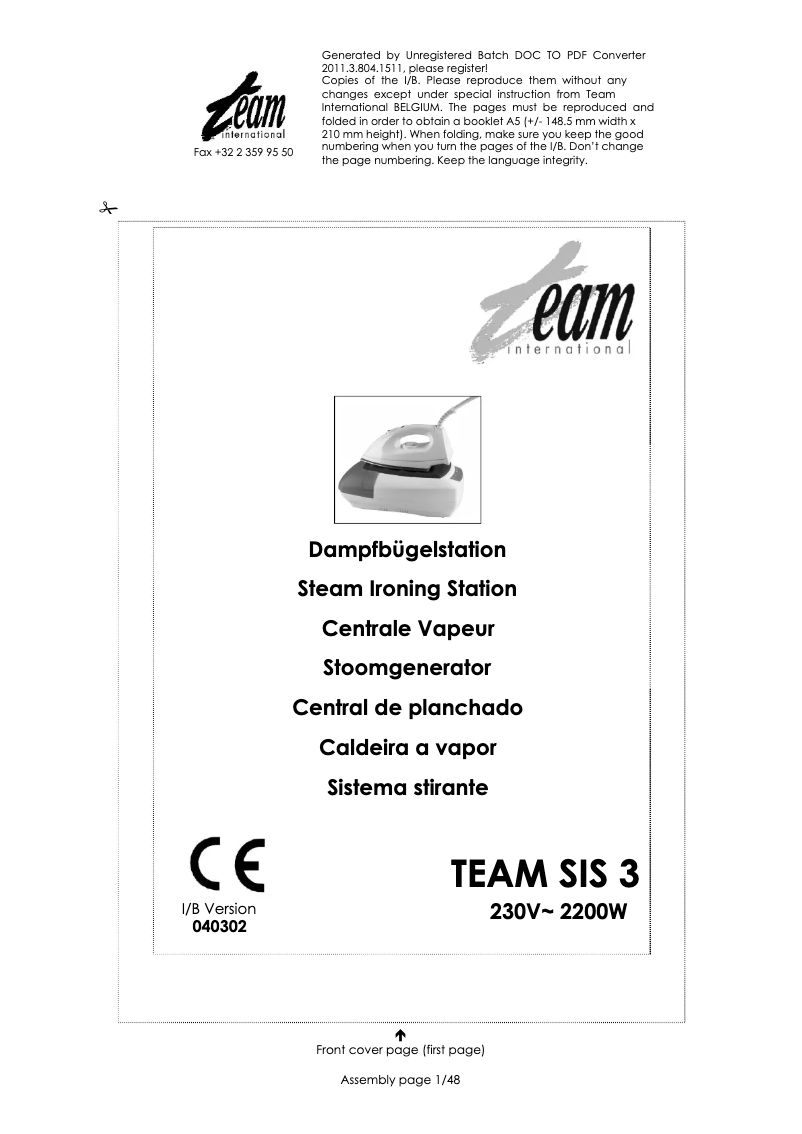 Imagen de la primera página del manual del dispositivo SIS 3