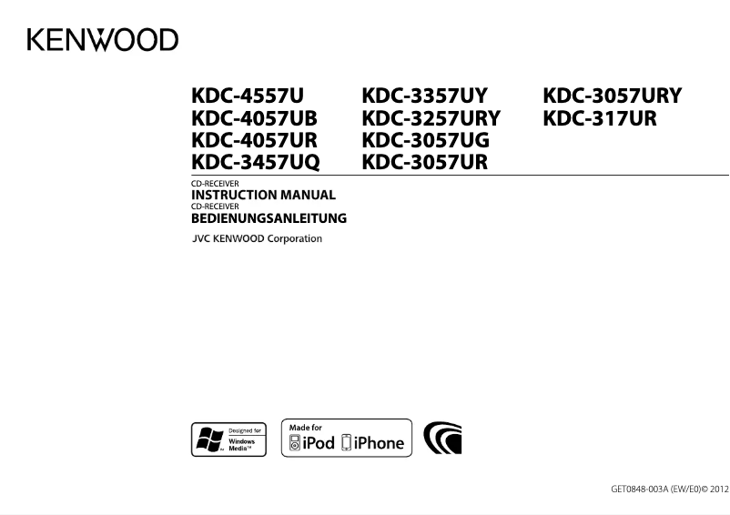 Página 1 del manual Manual de usuario Kenwood KDC-4057UB