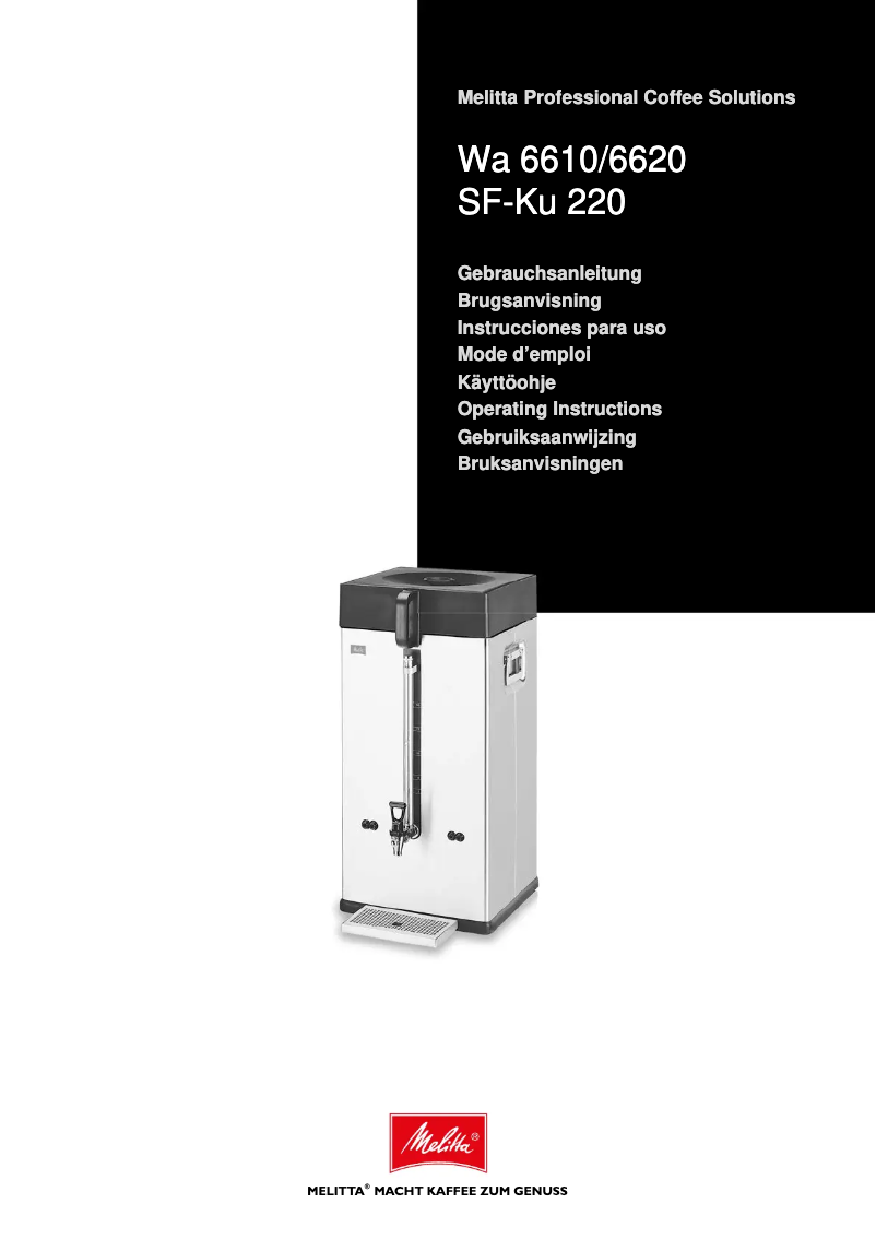 Página 1 del manual Manual de usuario Melitta Cafina RM60