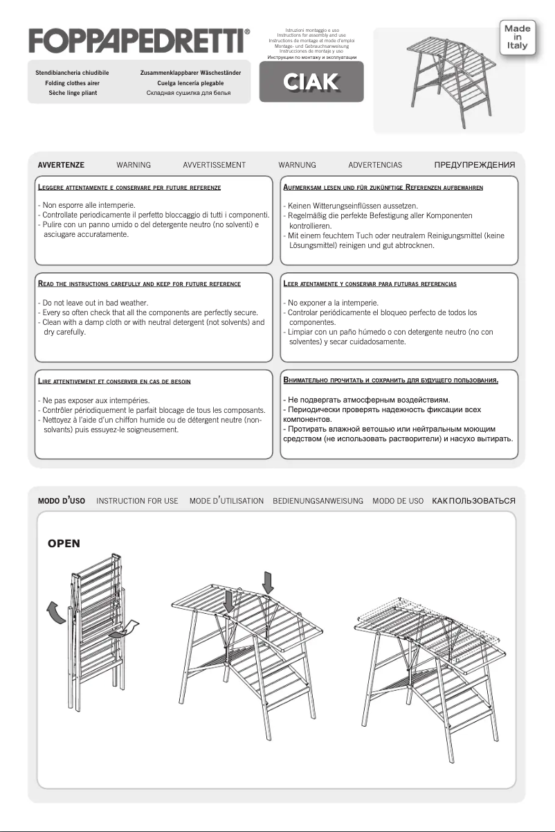 Página nº 1 - Manual de usuario Foppapedretti Ciak