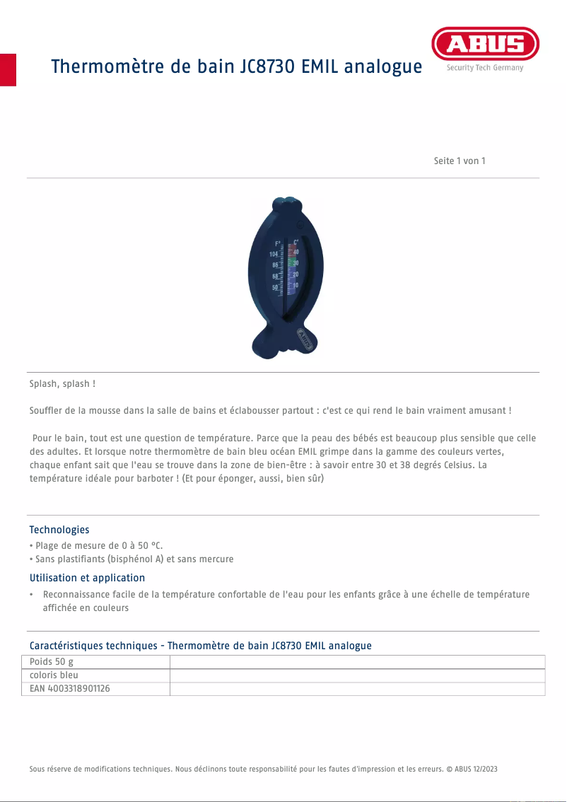 Imagen de la primera página del manual del dispositivo JC8730 Emil