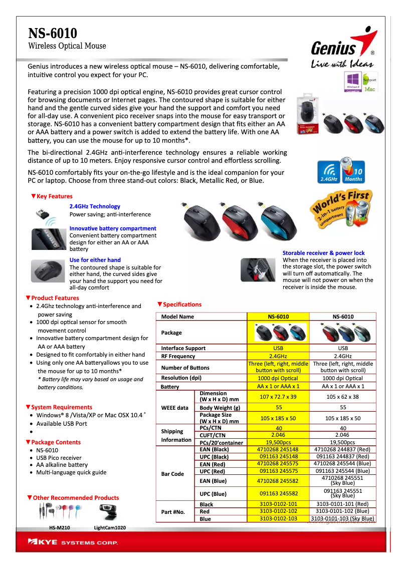 Página nº 1 - Manual de usuario Genius NS-6010