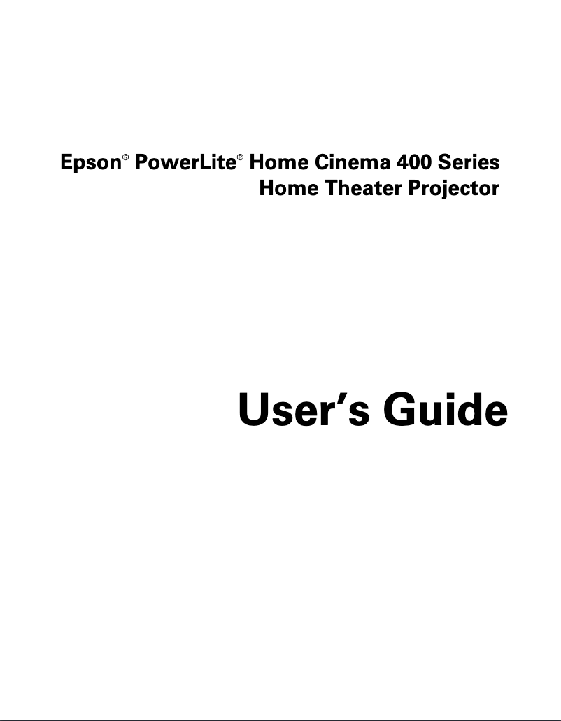 Imagen de la primera página del manual del dispositivo PowerLite Home Cinema 400