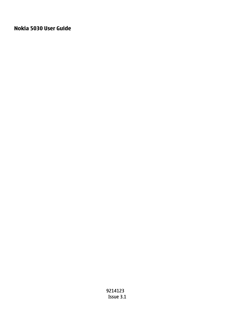 Página nº 1 - Manual de usuario Nokia 5030