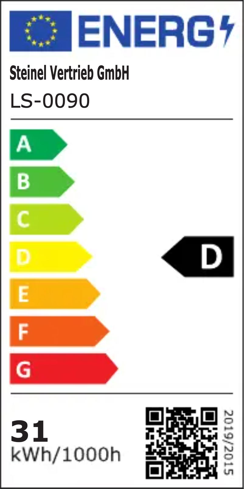 Página 1 del manual Etiqueta energética Steinel RS PRO 5100 SC