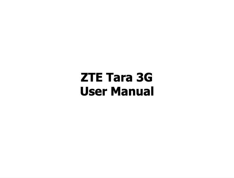 Página nº 1 - Manual de usuario ZTE Tara