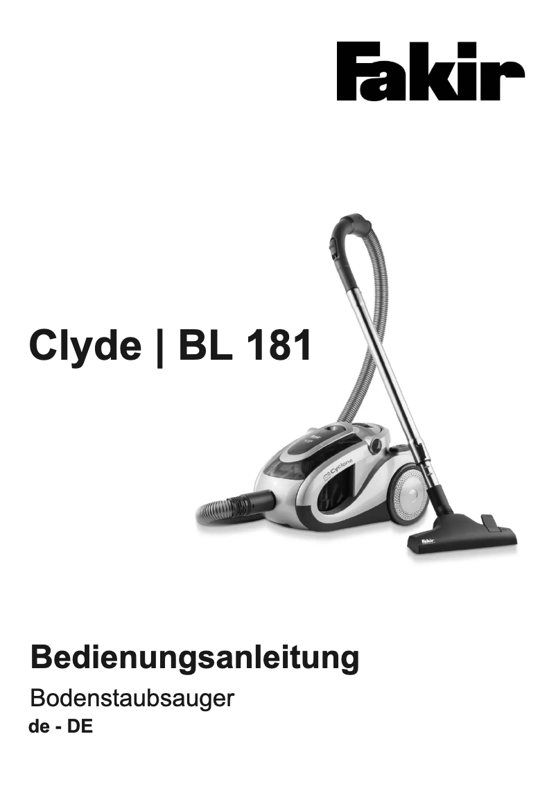 Página 1 del manual Manual de usuario Fakir Clyde BL 181