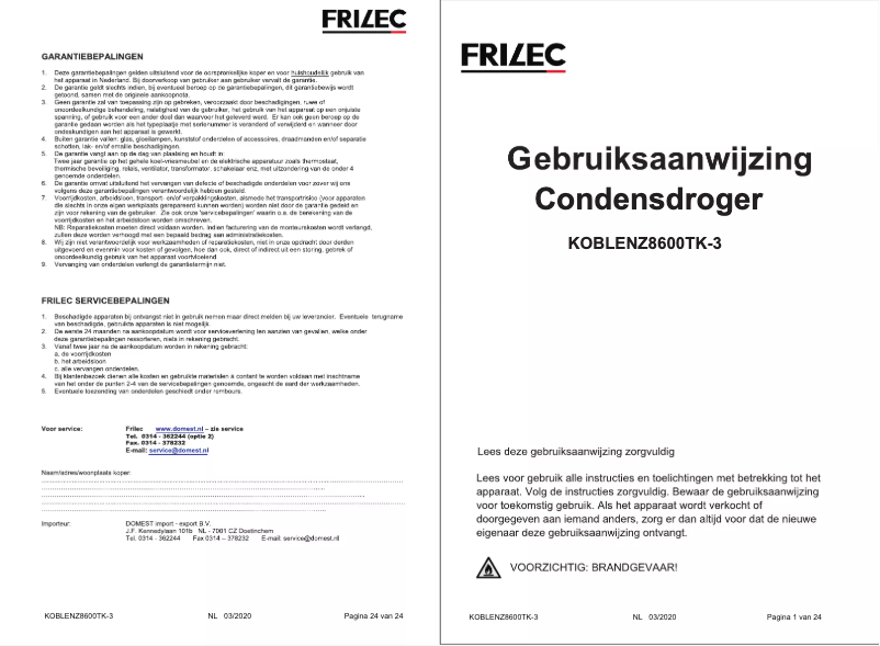 Imagen de la primera página del manual del dispositivo KOBLENZ8600TK-3