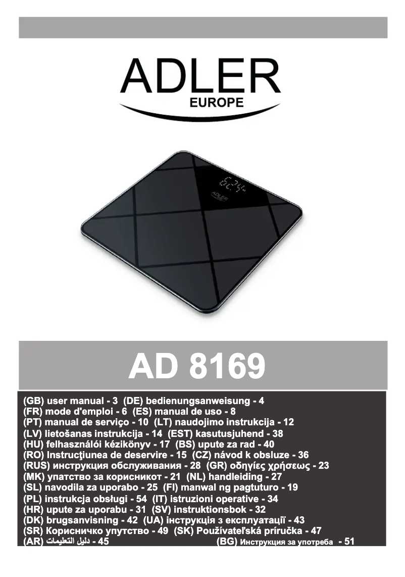 Imagen de la primera página del manual del dispositivo AD 8169