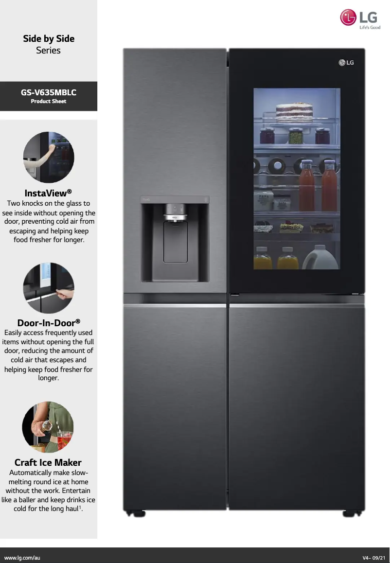 Imagen de la primera página del manual del dispositivo GS-V635MBLC