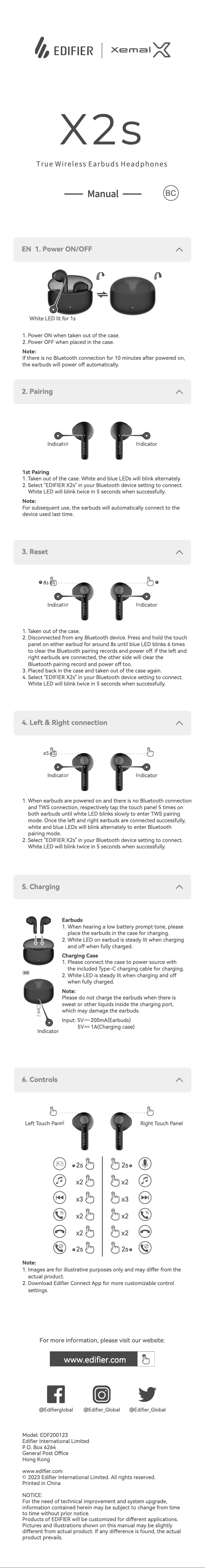 Imagen de la primera página del manual del dispositivo X2s