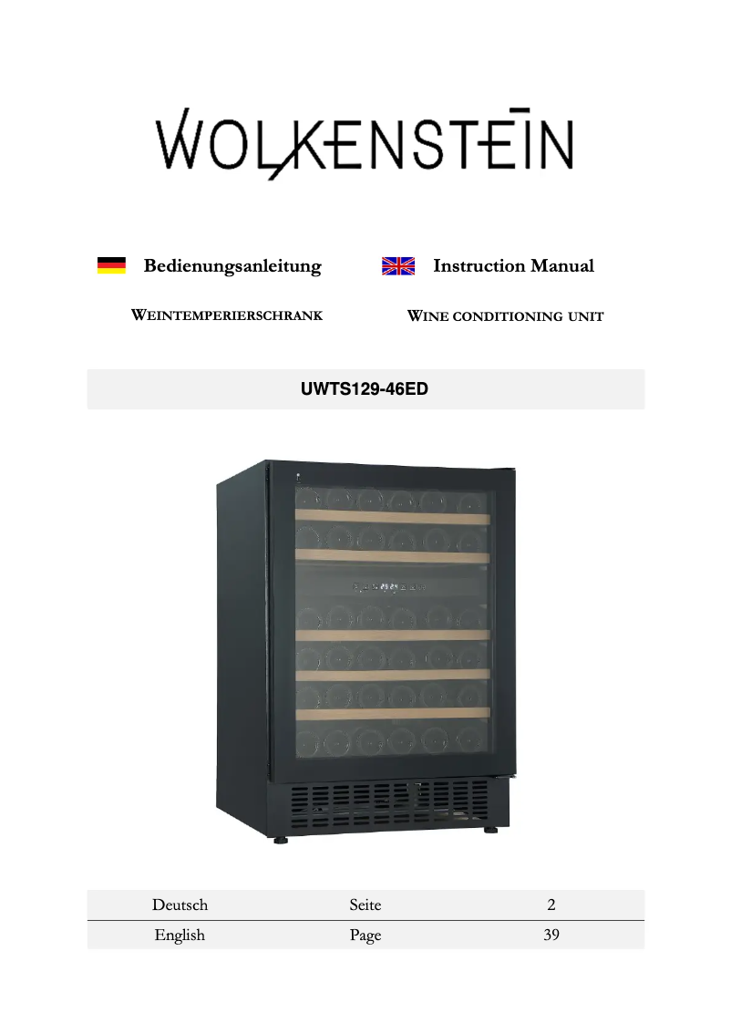 Página 1 del manual Manual de usuario Wolkenstein UWTS129-46ED