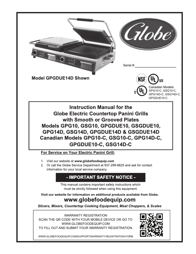 Página 1 del manual Manual de usuario Globe GSG14D