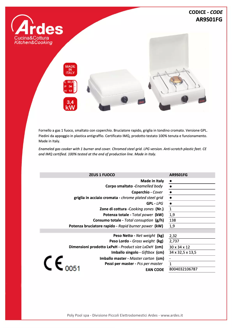 Imagen de la primera página del manual del dispositivo AR9S01F