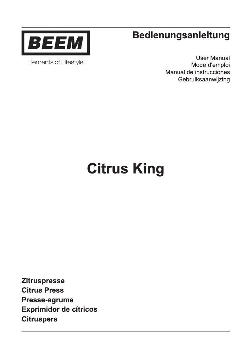 Página nº 1 - Manual de usuario BEEM Citrus King