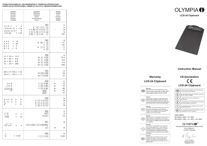 Página 1 del manual Manual de usuario Olympia LCD 24
