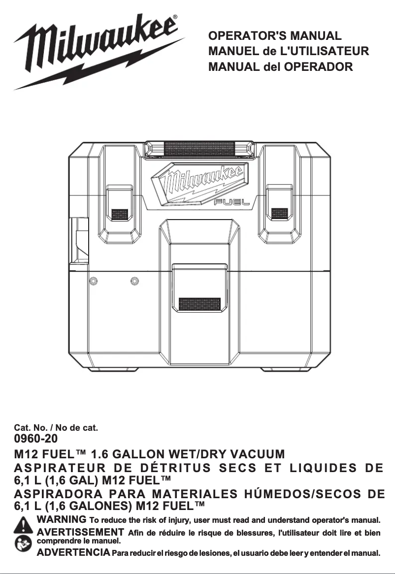 Imagen de la primera página del manual del dispositivo M12 Fuel 0960-21