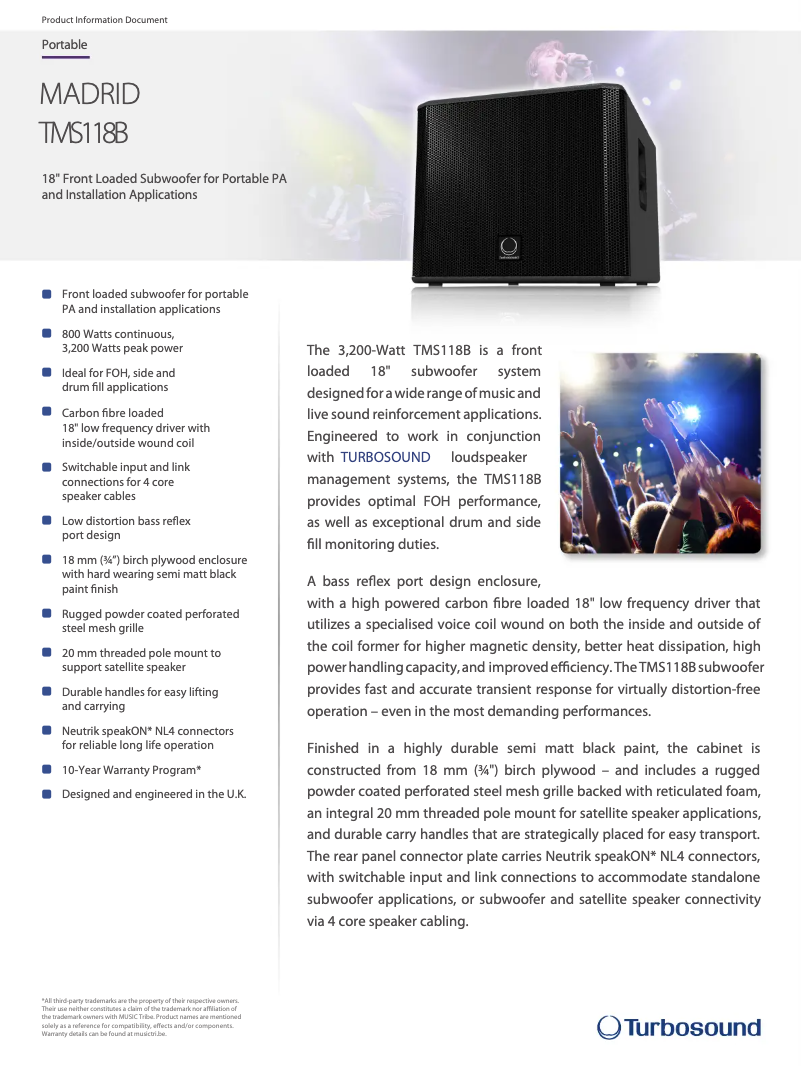 Imagen de la primera página del manual del dispositivo TMS118B