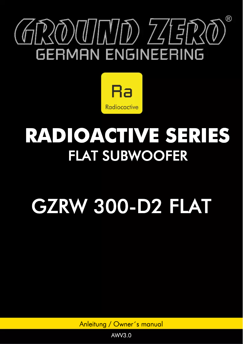 Página 1 del manual Manual de usuario Ground Zero GZRW 300-D2 FLAT