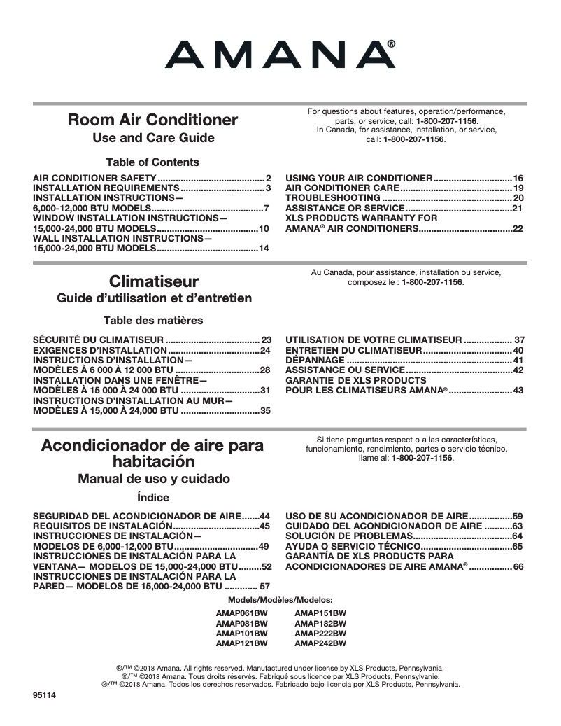 Imagen de la primera página del manual del dispositivo AMAP242CW
