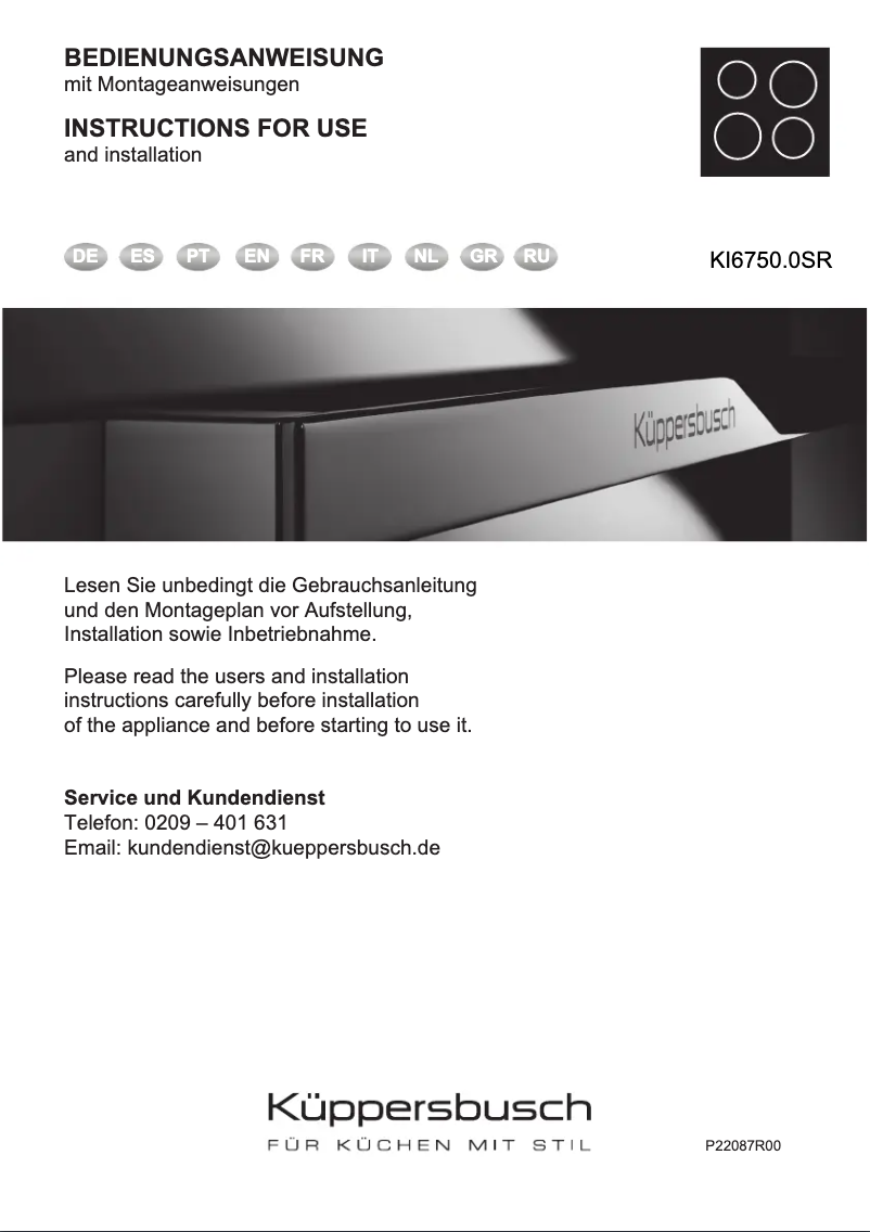 Imagen de la primera página del manual del dispositivo KI6750.0SR