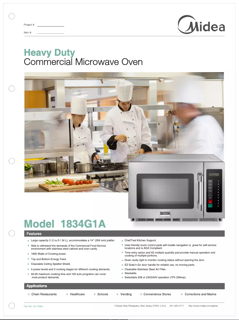 Página 1 del manual Manual de usuario Midea 1834G1A