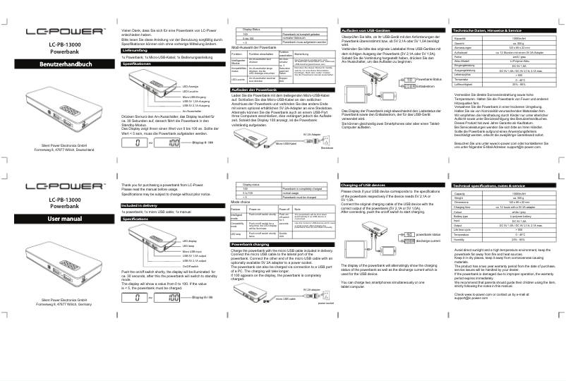 Página nº 1 - Manual de usuario LC-Power LC-PB-13000