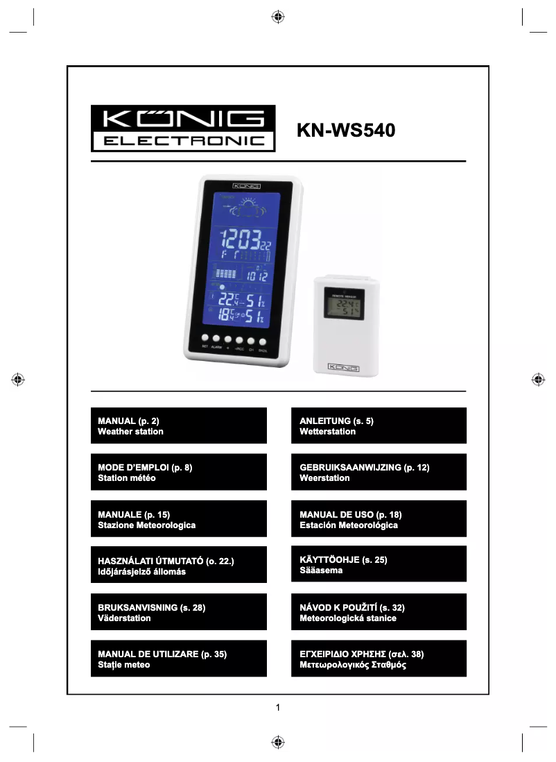 Página nº 1 - Manual de usuario Konig KN-WS540