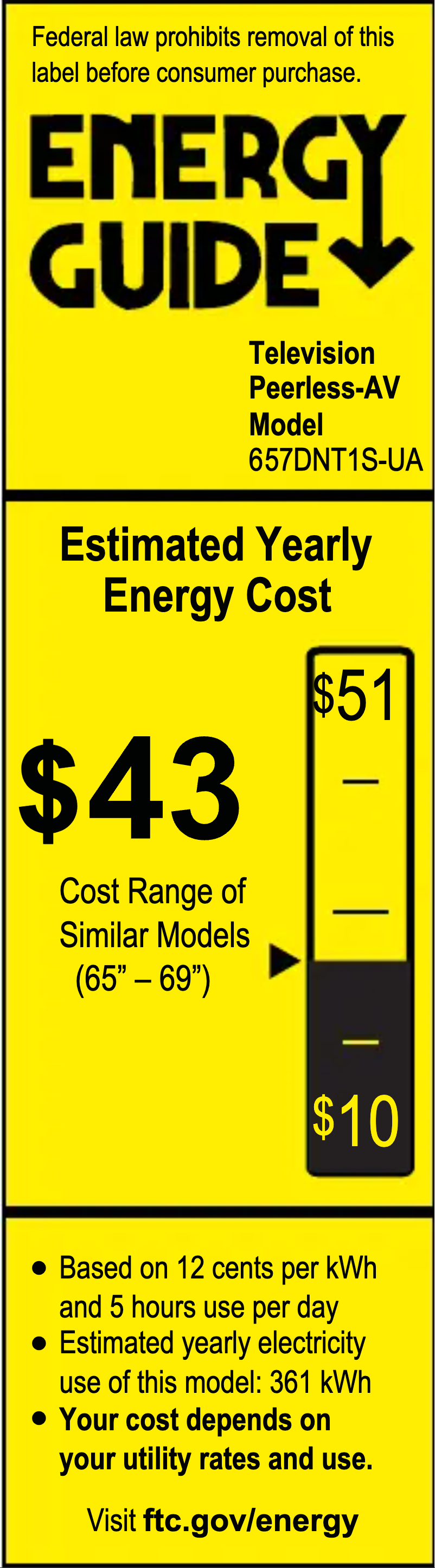 Página 1 del manual Etiqueta energética Peerless-AV Neptune NT654
