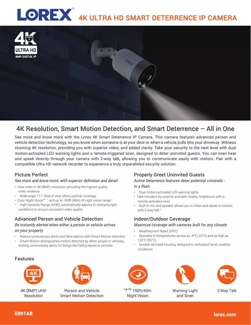 Página nº 1 - Ficha técnica Lorex E891AB