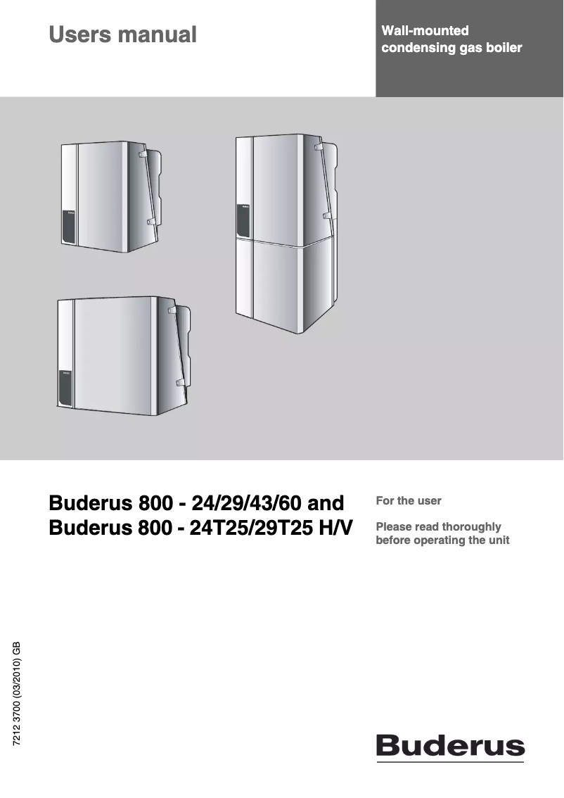 Página 1 del manual Manual de usuario Buderus 800 24T25 H