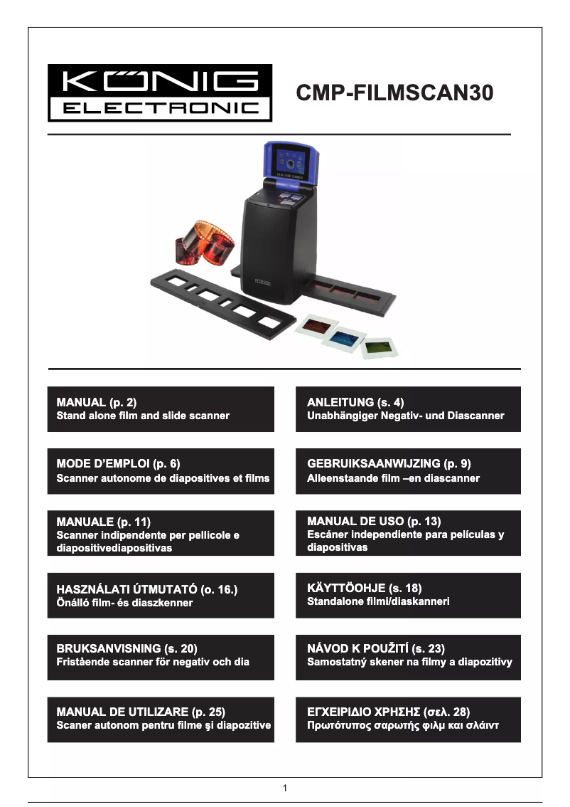 Página 1 del manual Manual de usuario Konig CMP-FILMSCAN30