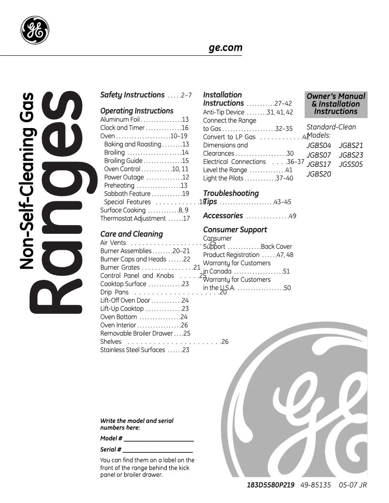 Imagen de la primera página del manual del dispositivo JGBS04PEACT