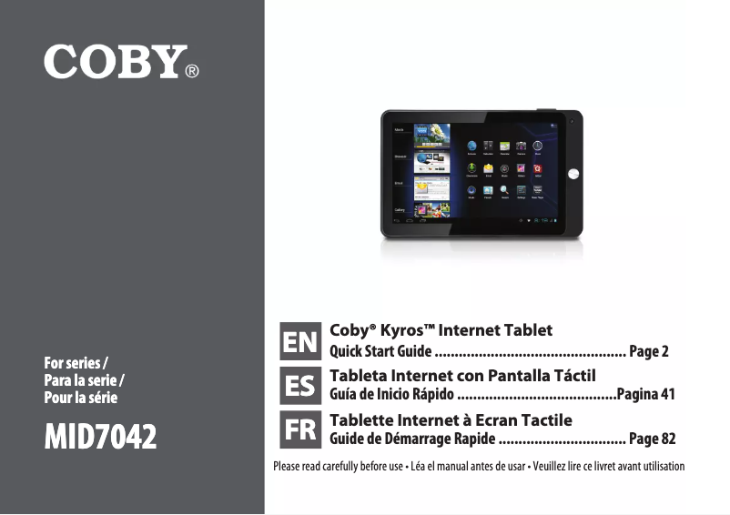 Página nº 1 - Manual de usuario Coby Kyros MID7042
