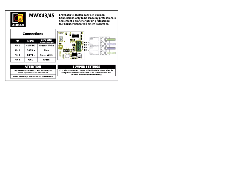 Página 1 del manual Manual de usuario Audac MWX45